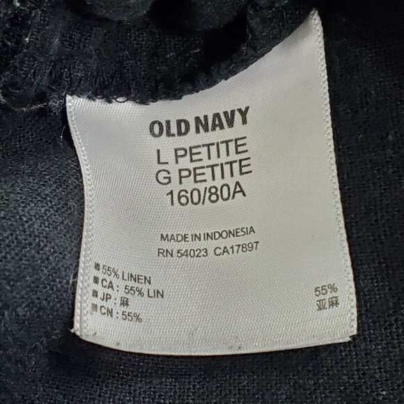 Old Navy Size LP Large Petite Pants Linen Blend Wide Leg Flowy High Roll Waist - Picture 10 of 11